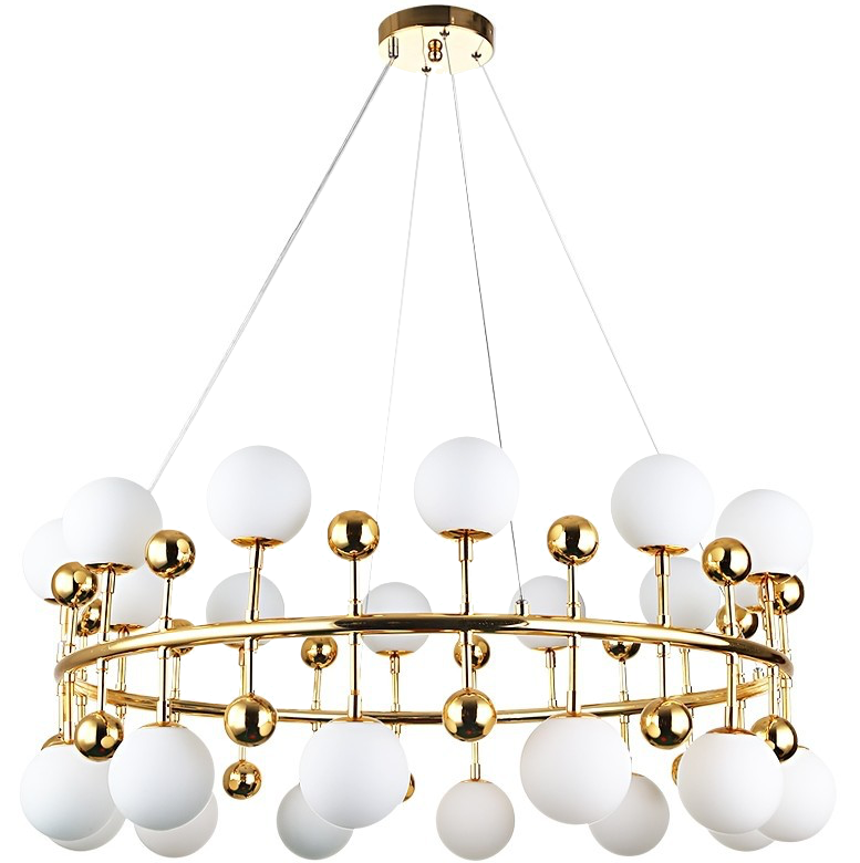 Люстра Milk Bubble Ring Chandelier Глянцевое золото Белый в Нижнем Новгороде | Loft Concept 