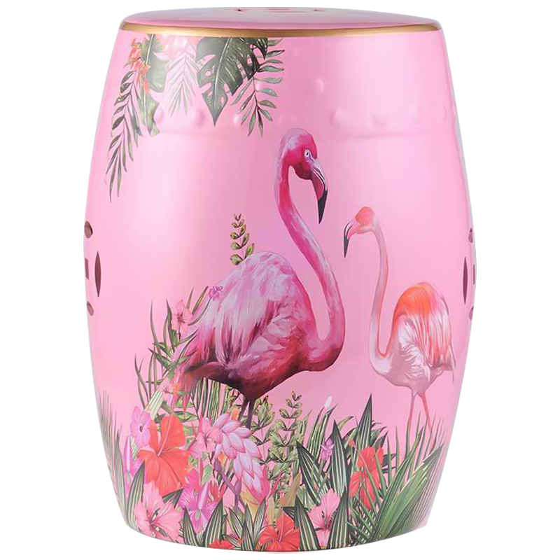 Керамический табурет Flamingo Tropical Animal Ceramic Stool Pink Розовый Зеленый в Нижнем Новгороде | Loft Concept 