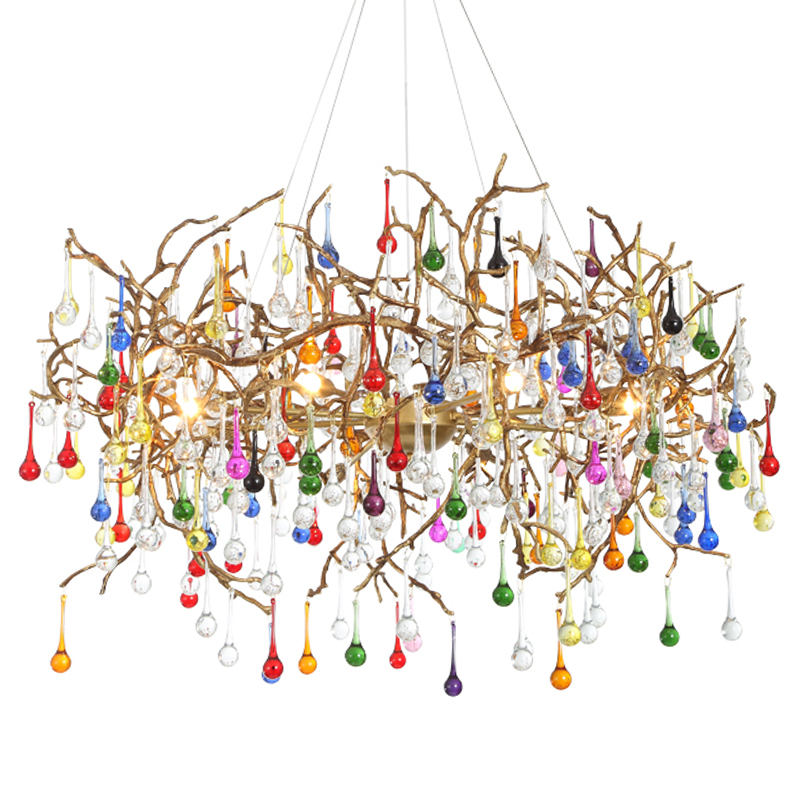 Люстра Droplet Chandelier Multicolor матовое золото Мульти в Нижнем Новгороде | Loft Concept 