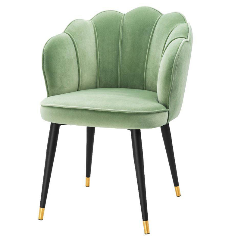 Стул Eichholtz Dining Chair Bristol pistache green Зеленый шалфей Черный Латунь в Нижнем Новгороде | Loft Concept 