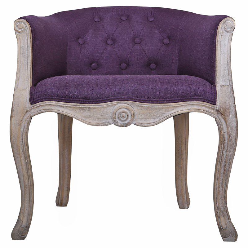 Кресло низкое в стиле прованс Louis French Armchair purple flax Фиолетовый Бежево-серый в Нижнем Новгороде | Loft Concept 