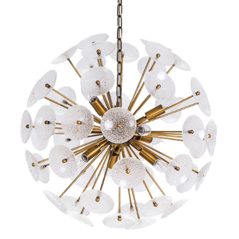 Люстра Sputnik Textured Glass White Chandelier Золотой Белый в Нижнем Новгороде | Loft Concept 