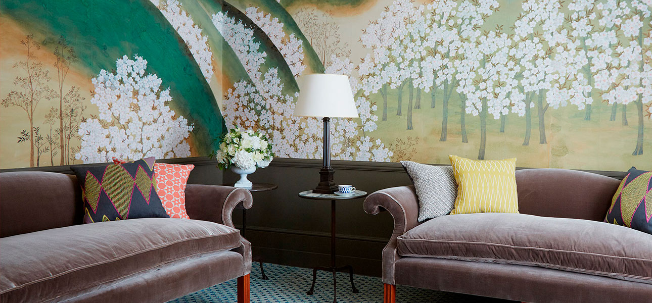 Обои ручная роспись Kiso Mountains Original colourway on Statue India tea paper - фото №1