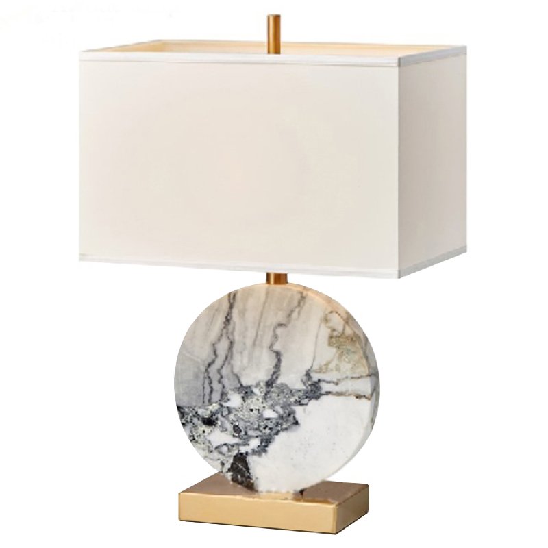 Настольная лампа Lua Grande Table Lamp gray marble Белый Серый Латунь в Нижнем Новгороде | Loft Concept 