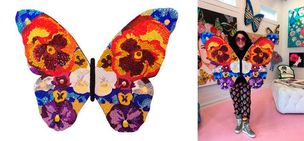Картина “Pansy Bedazzled Butterfly Cut Out” - фото