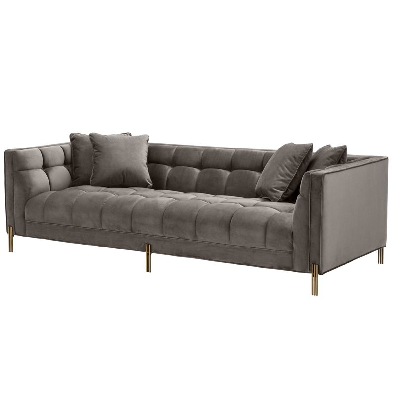 Диван Eichholtz Sofa Sienna grey Серый Матовая латунь в Нижнем Новгороде | Loft Concept 