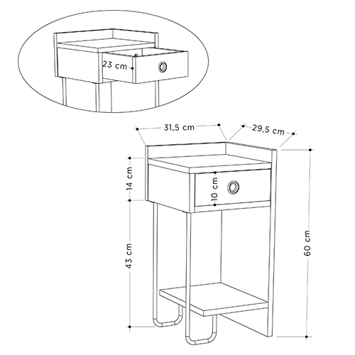 Прикроватная тумба белого цвета с ящиком и открытой полкой SIRIUS NIGHTSTAND RIGHT MODULE WHITE в Нижнем Новгороде