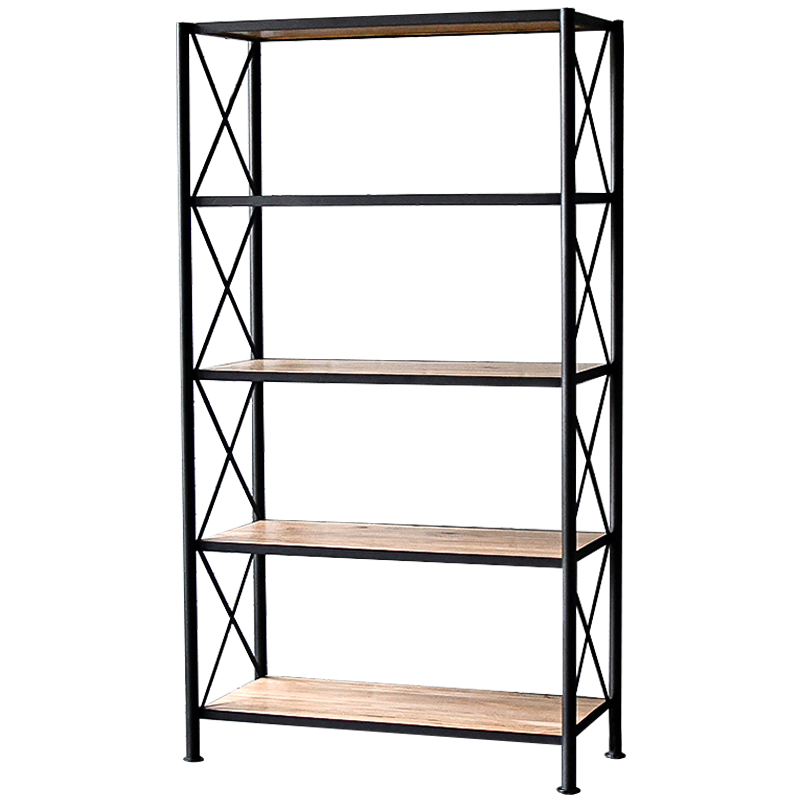 Стеллаж Buckley Industrial Metal Rust Rack Черный Древесина в Нижнем Новгороде | Loft Concept 