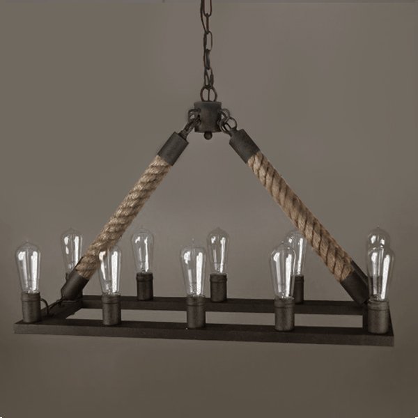 Люстра Square Mini 10 Loft Rope Light Коричневый в Нижнем Новгороде | Loft Concept 