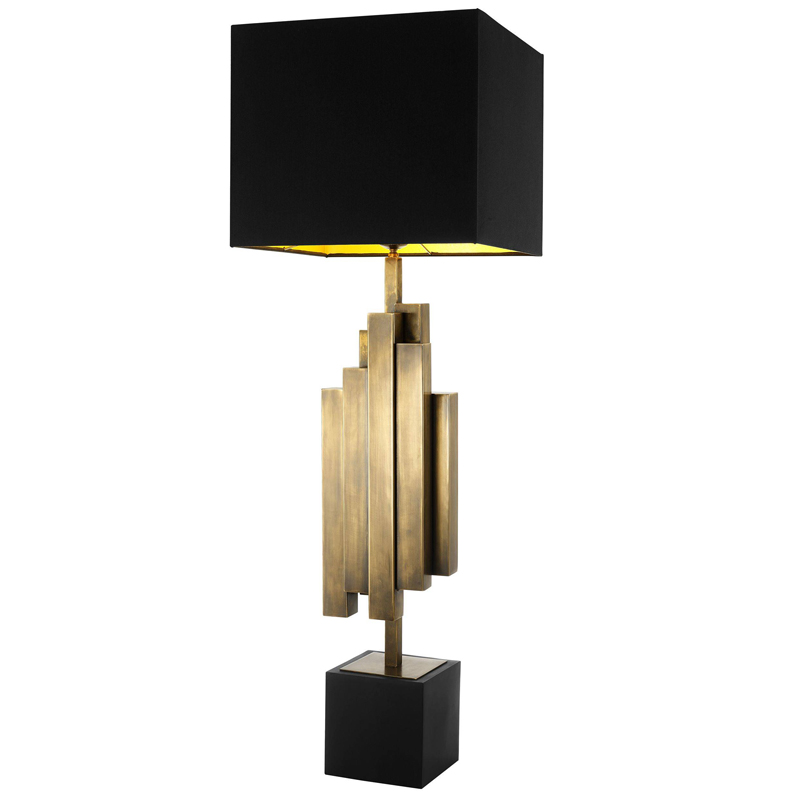 Настольная лампа Eichholtz Table Lamp Beau Rivage Черный Винтажная латунь в Нижнем Новгороде | Loft Concept 