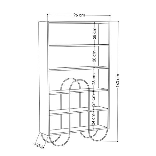 Стеллаж прямой белый с 5-ю открытыми полками NORFOLK BOOKCASE WHITE в Нижнем Новгороде