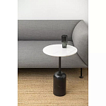 Кофейный столик с белой мраморной столешницей на черном основании Tall Coffee Black and White Table варинант исполнения - 2 | Loft Concept в Нижнем Новгороде
