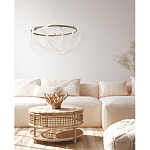 Люстра подвесная круглая золотого цвета с белыми изогнутыми световыми линиями Luke Lampco Tracer Lamp варинант исполнения - 13 | Loft Concept в Нижнем Новгороде