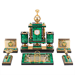 Настольный письменный набор из малахита и долерита с декором в виде герба России Leader Organizer варинант исполнения - 1 | Loft Concept в Нижнем Новгороде