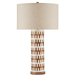 Настольная лампа с узором вдоль колоннообразного основания Brick Surface варинант исполнения - 3 | Loft Concept в Нижнем Новгороде