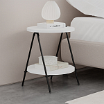 Стол приставной с 2-мя круглыми белыми столешницами ESSEL SIDE TABLE WHITE варинант исполнения - 7 | Loft Concept в Нижнем Новгороде