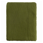 Плед из хлопка жемчужной вязки оливкового цвета Waffle Comfort варинант исполнения - 4 | Loft Concept в Нижнем Новгороде