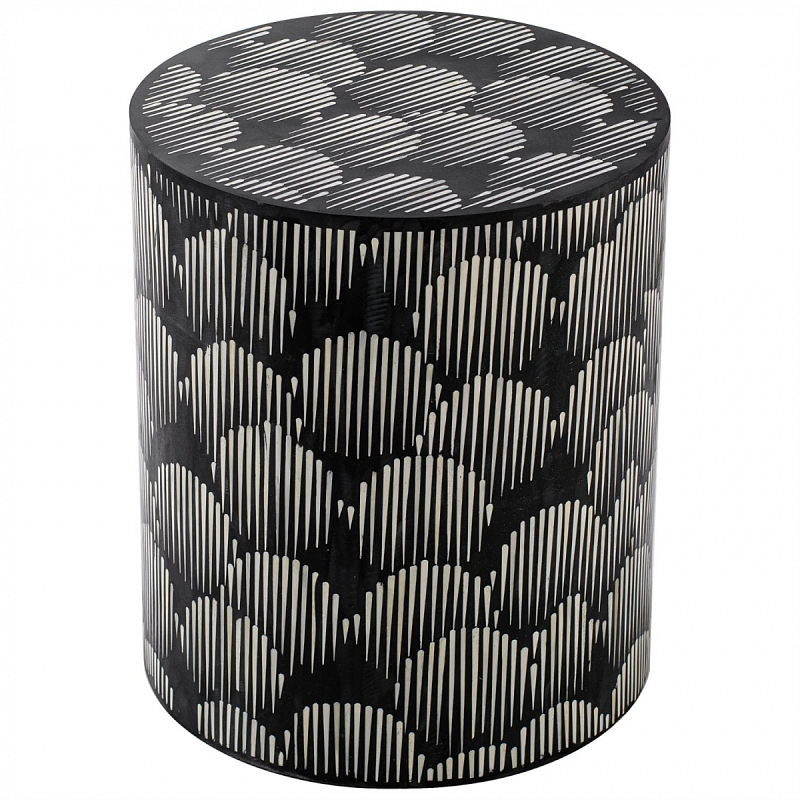 Табурет Black&white Indian Bone Inlay stool Черно-белый в Нижнем Новгороде | Loft Concept 