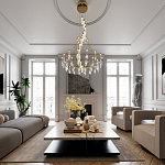 Люстра подвесная из металла с хрустальными прозрачными подвесками Quasar 81 варинант исполнения - 6 | Loft Concept в Нижнем Новгороде