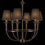 Люстра на металлическом основании бронзового цвета с 6-ю черными конусовидными абажурами Dignity варинант исполнения - 7 | Loft Concept в Нижнем Новгороде