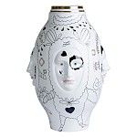 Ваза с декоративными лицами и графическими элементами в виде сердец и символов Faces of Imagination варинант исполнения - 1 | Loft Concept в Нижнем Новгороде