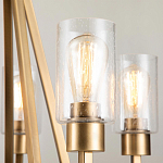 Люстра цвета латунь с 5-ю цилиндрическими плафонами из прозрачного пузырчатого стекла Kichler варинант исполнения - 4 | Loft Concept в Нижнем Новгороде