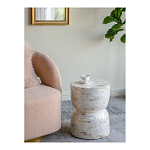 Приставной столик с мозаичным рисунком из раковин устриц Bone Inlay варинант исполнения - 6 | Loft Concept в Нижнем Новгороде