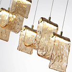 Подвесной светильник линейный с плафонами волнистой формы из фактурного стекла Big Wave варинант исполнения - 10 | Loft Concept в Нижнем Новгороде