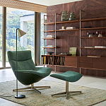 Кресло вращающееся с подставкой для ног зеленое Verdante варинант исполнения - 5 | Loft Concept в Нижнем Новгороде