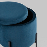 Синий пуф на черных ножках SANJAY варинант исполнения - 3 | Loft Concept в Нижнем Новгороде