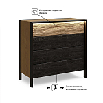 Комод 4 ящика с подсветкой на рельефном фасаде Warm Industrial варинант исполнения - 8 | Loft Concept в Нижнем Новгороде