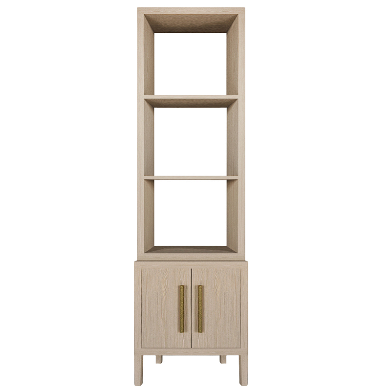 Этажерка Primo с тумбой шпон Светлый дуб Древесина Золотой в Нижнем Новгороде | Loft Concept 