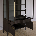 Витрина Primo со стеклянными фасадами и буфетом шпон Темный орех варинант исполнения - 5 | Loft Concept в Нижнем Новгороде