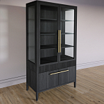 Витрина Primo со стеклянными фасадами и буфетом шпон Черный дуб варинант исполнения - 3 | Loft Concept в Нижнем Новгороде