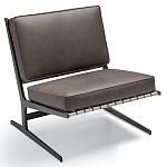 Дизайнерское кресло без подлокотников кожаное на металлическом каркасе PAULA Armchair варинант исполнения - 1 | Loft Concept в Нижнем Новгороде