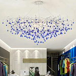 Люстра овальная с синими стеклянными подвесками в форме капель FAIRYTREE Light варинант исполнения - 4 | Loft Concept в Нижнем Новгороде