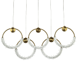 Линейная люстра с плафонами в виде пяти колец Five Rings Gilbertine Linear Chandelier варинант исполнения - 1 | Loft Concept в Нижнем Новгороде