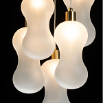 Люстра с 5-ю матовыми белыми стеклянными плафонами волнообразной формы Lucid Rain  варинант исполнения - 5 | Loft Concept в Нижнем Новгороде