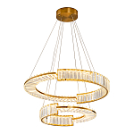 Светодиодная двухъярусная кольцевая люстра из хрусталя и стали и с пультом для регулировки света Maude Crystal Light варинант исполнения - 1 | Loft Concept в Нижнем Новгороде