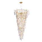 Люстра подвесная в форме перевернутой пирамиды с металлическими ветвями и прозрачными стеклянными подвесками Droplet Chandelier варинант исполнения - 2 | Loft Concept в Нижнем Новгороде