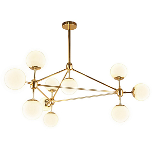 Люстра с белыми плафонами Molecule Gold