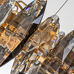 Люстра подвесная круглая с овальными подвесками из стекла дымчатого цвета Harlow Crystal Round варинант исполнения - 1 | Loft Concept в Нижнем Новгороде