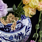 Ваза округлой формы с бело-синим цветочным орнаментом Blue & White Ornament  варинант исполнения - 3 | Loft Concept в Нижнем Новгороде