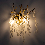 Бра золотого цвета с ветвями и белыми овальными стеклянными подвесками Droplet Chandelier варинант исполнения - 2 | Loft Concept в Нижнем Новгороде