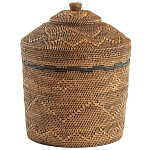 Корзина с крышкой из плетеного ротанга Jumaane Wicker Basket варинант исполнения - 1 | Loft Concept в Нижнем Новгороде