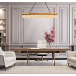 Люстра линейная прямоугольная с сферическими плафонами Phased Spheres варинант исполнения - 4 | Loft Concept в Нижнем Новгороде