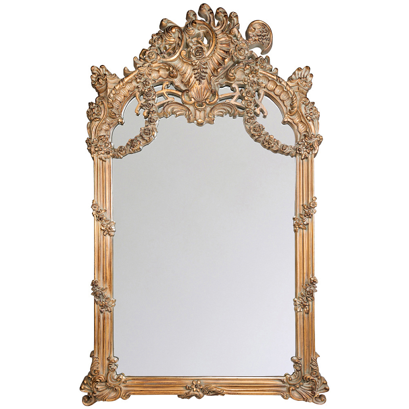 Зеркало настенное в ажурной раме с эффектом старины Classic Ornament Mirror Светло-коричневый  в Нижнем Новгороде | Loft Concept 