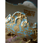 Чаша голубого цвета с оранментом и и бронзовыми фигурами леопардов Eden Garden варинант исполнения - 8 | Loft Concept в Нижнем Новгороде