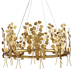 Люстра круглая золотая с декором в виде веток эвкалипта Eucalyptus Branches варинант исполнения - 1 | Loft Concept в Нижнем Новгороде