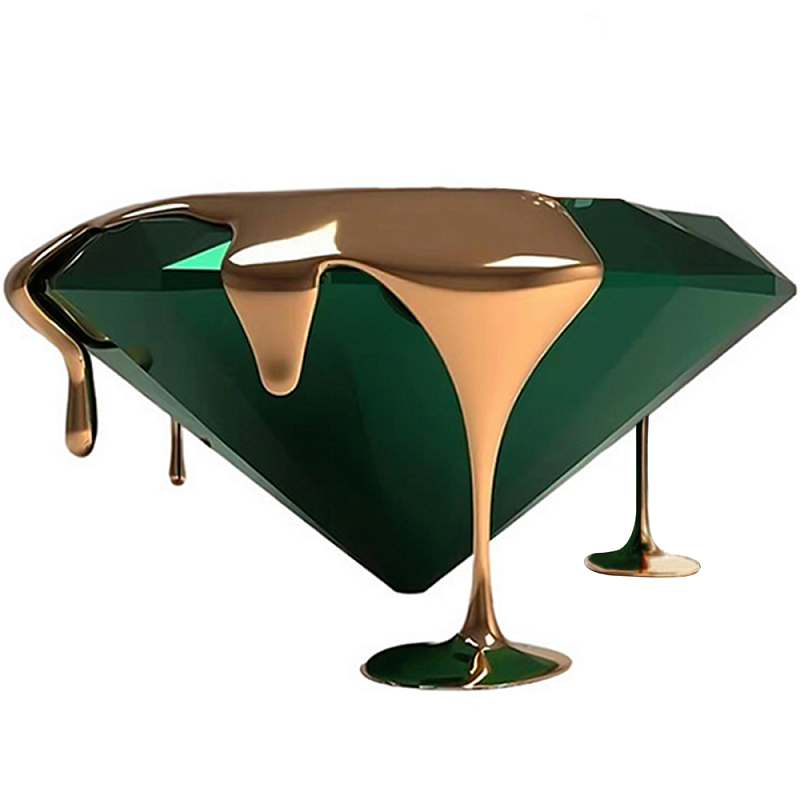 Кофейный стол Green Diamond Coffee Table Зеленый Изумрудный Медь в Нижнем Новгороде | Loft Concept 